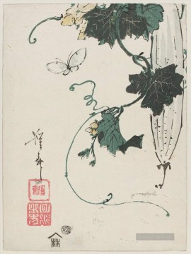  ukiyo - Schmetterling und Kürbis Keisai Eisen Ukiyoye